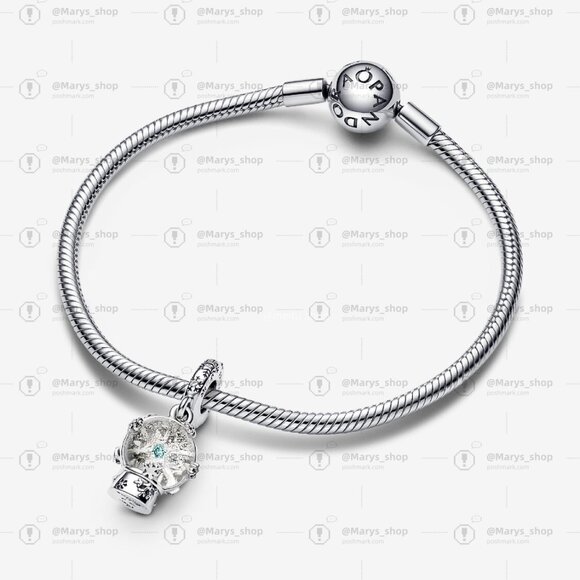 Pandora Snowflake Snowglobe Dangle Charm - Picture 3 of 5